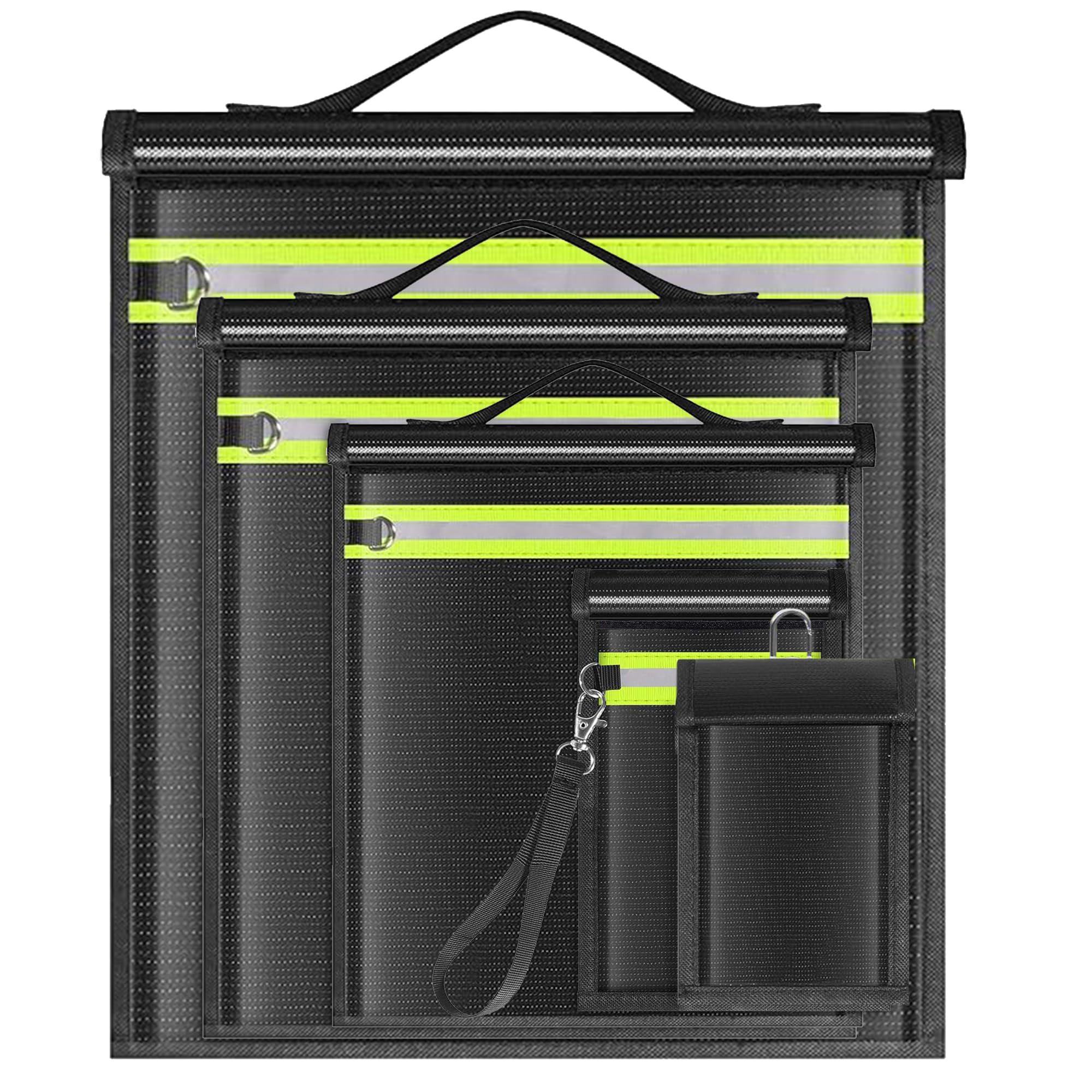 LULRSAY 5-Piece Faraday Bag Set – Fireproof & Waterproof Signal Blocking Protection